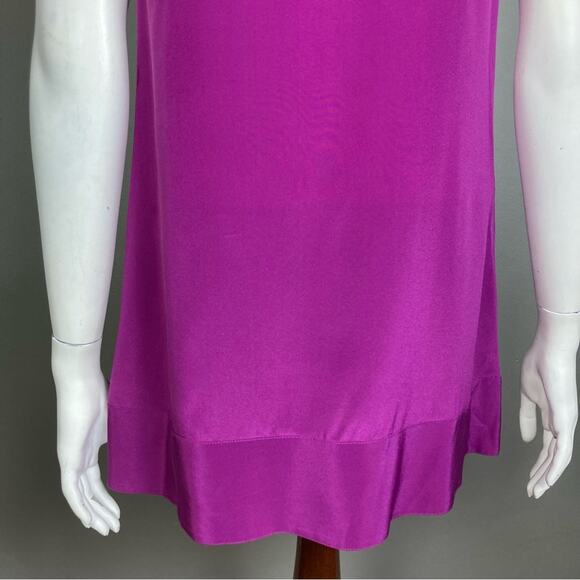 Donna Karan top tunic XS sleeveless silk purple Mod wrap NWT lagenlook - Picture 10 of 15
